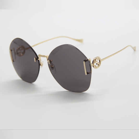 NEW GUCCI GG1203S 002 WOMEN GOLD GRAY OVERSIZED WOMEN SUNGLASSES GUCCI main image 7